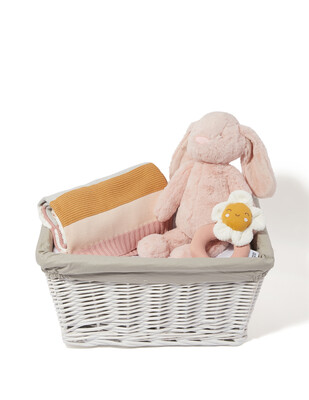 Baby Gift Hamper – 3 Piece with Pink Knitted Blanket